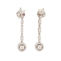 Pendientes largos con diamantes - 1067