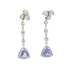 Pendientes largos con diamantes y tanzanitas - 1299
