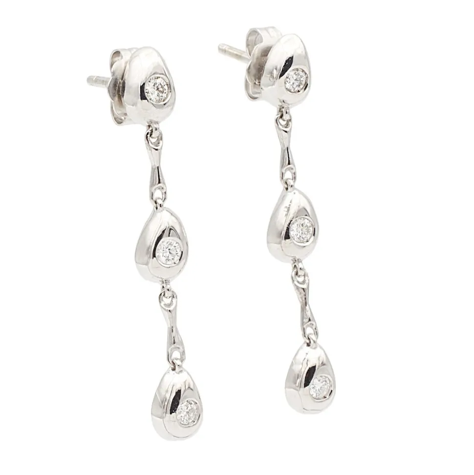 Pendientes largos con diamantes - 1066