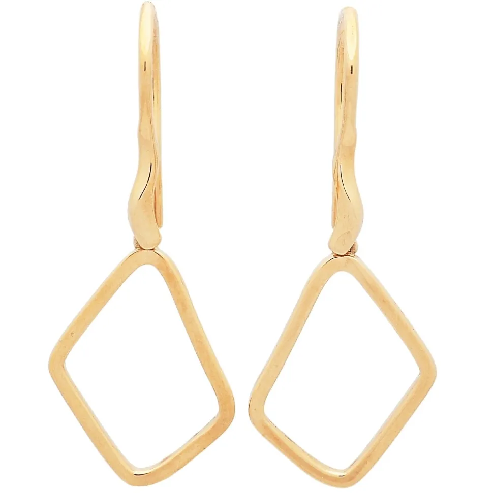 Pendientes largos en oro amarillo