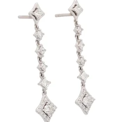 Pendientes largos rombos con diamantes