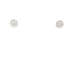 Pendientes redondos de oro blanco y diamantes
