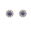 Pendientes redondos de tanzanitas y diamantes