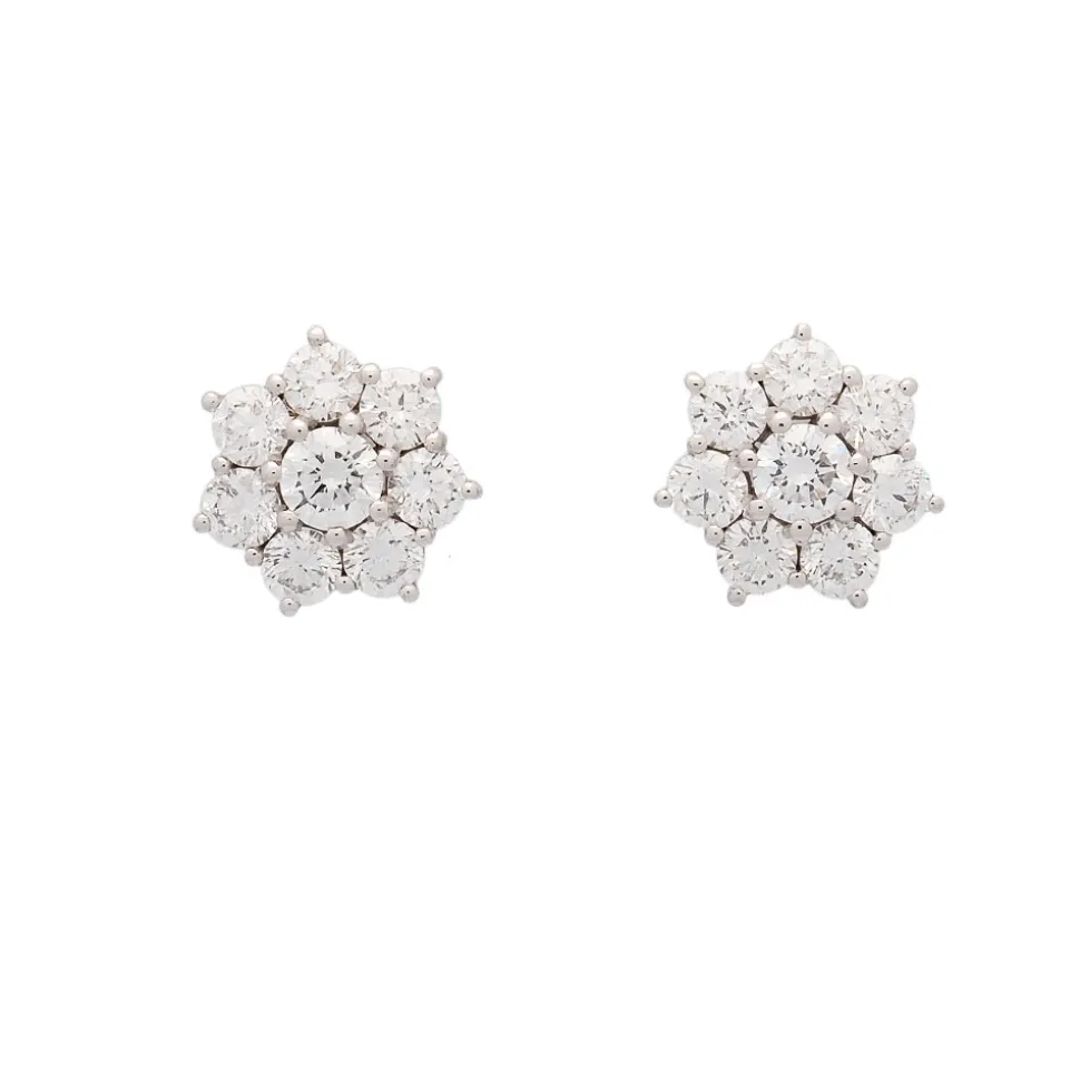 Pendientes rosetón de diamantes