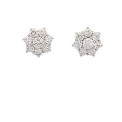 Pendientes rosetón de diamantes