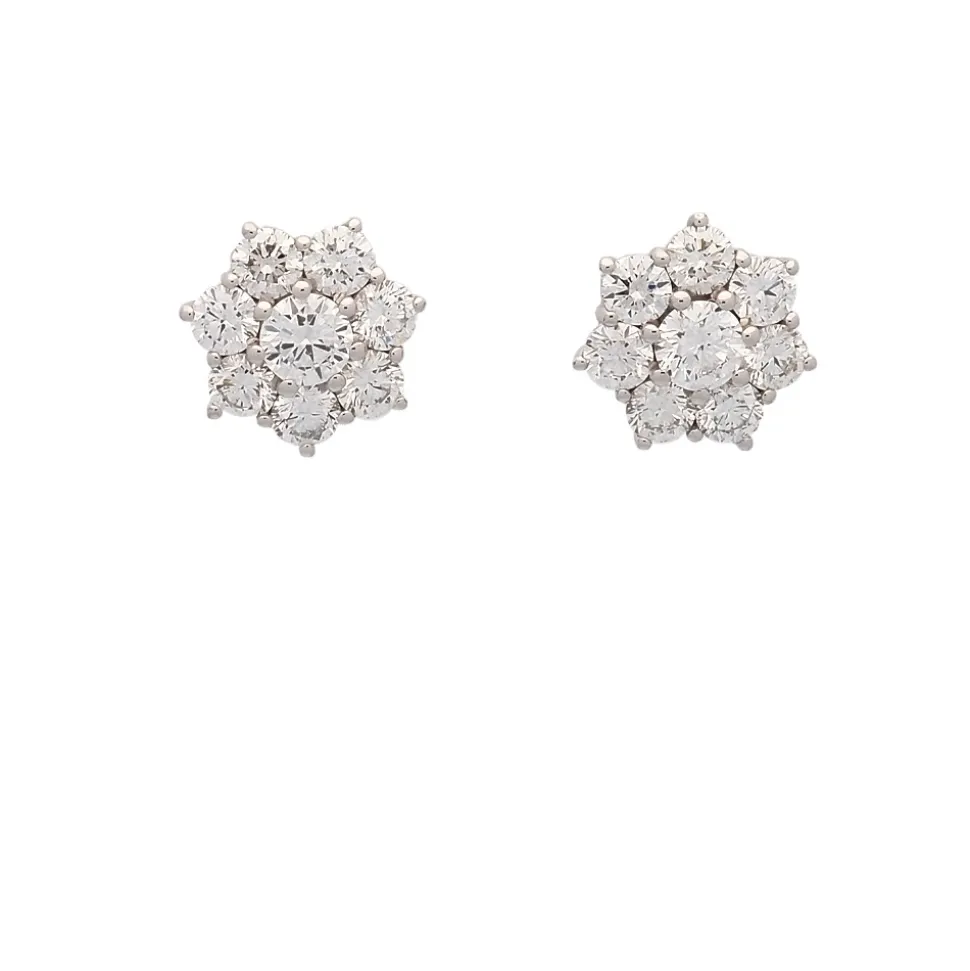 Pendientes rosetón de diamantes