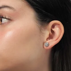 Pendientes rosetón de diamantes