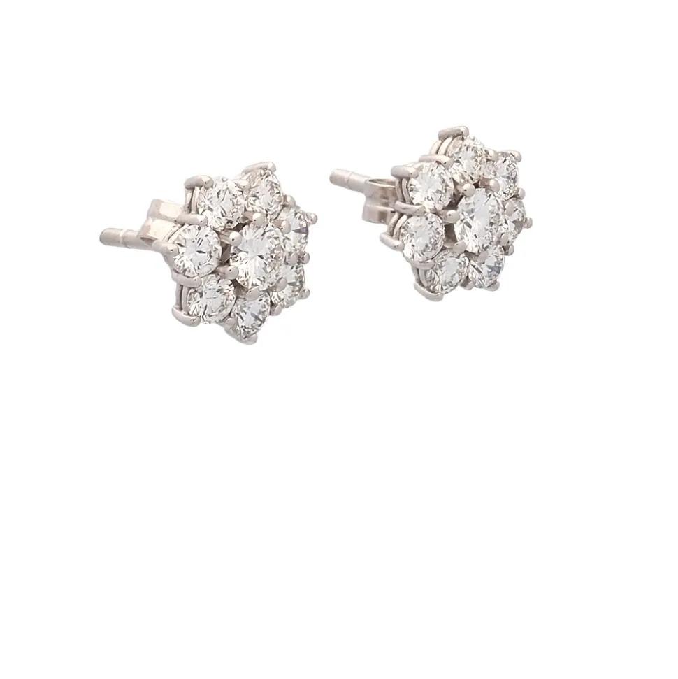 Pendientes rosetón de diamantes