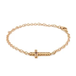 Pulsera con cruz y rubí - 0466