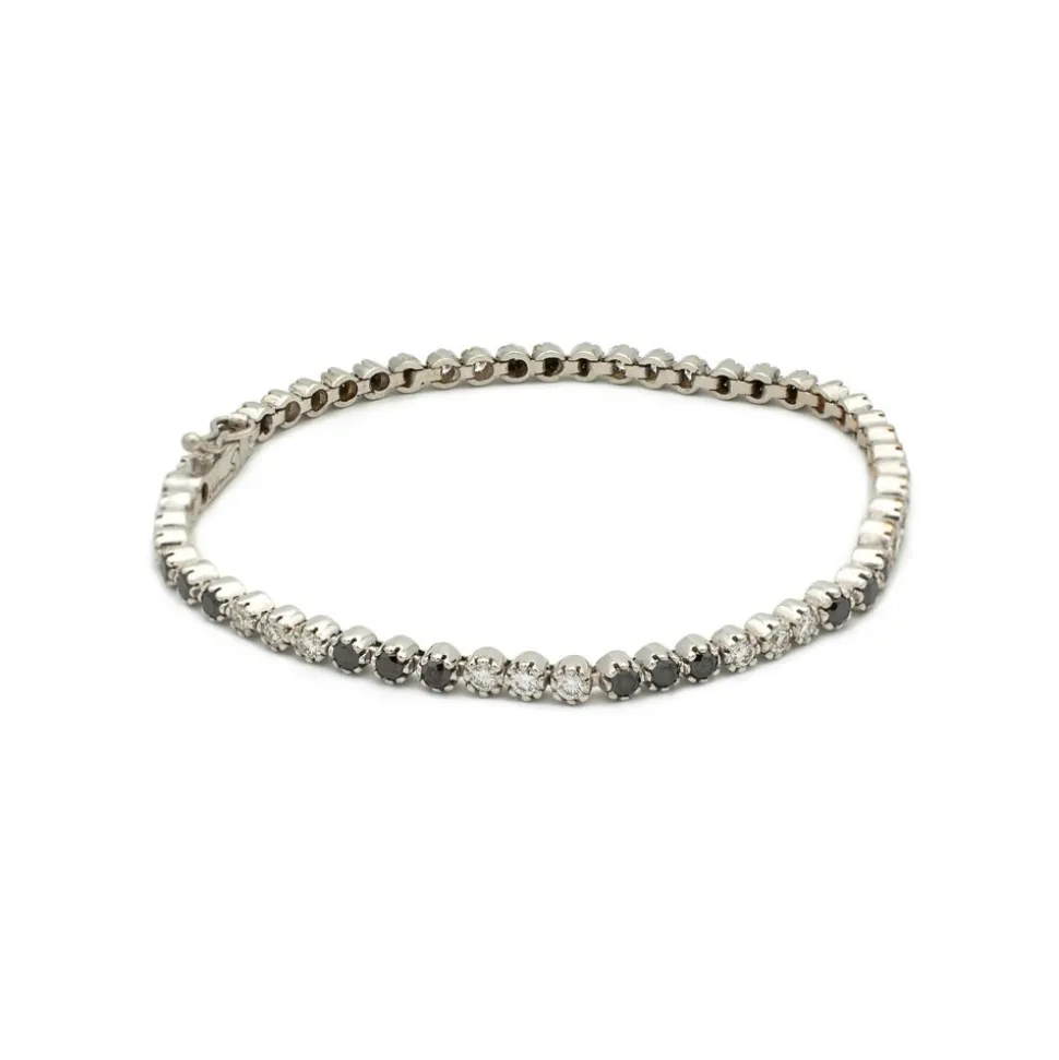 Pulsera de diamantes blancos y negros