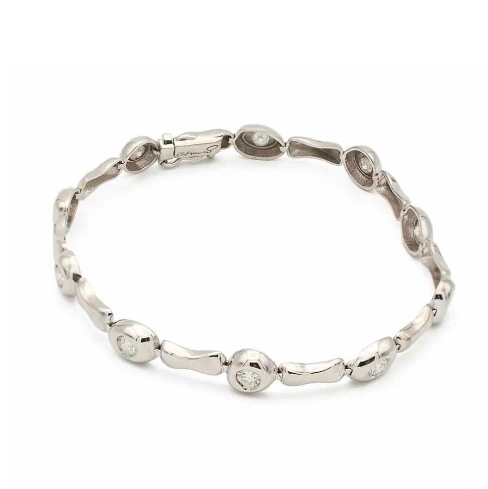Pulsera de oro blanco y diamantes -1422