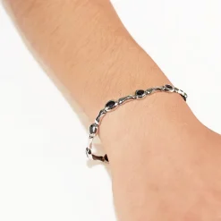 Pulsera de oro blanco y zafiros -1102