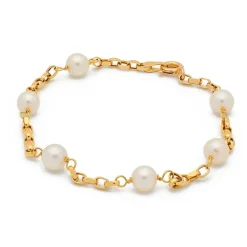 Pulsera de oro con perlitas - 0317