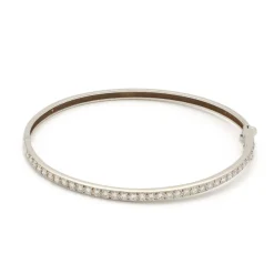 Pulsera rígida de oro blanco y diamantes - 1108