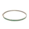 Pulsera rígida de oro blanco y esmeraldas - 1142