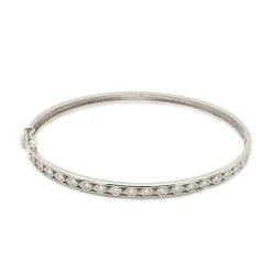 Pulsera rígida de oro blanco y diamantes - 1143
