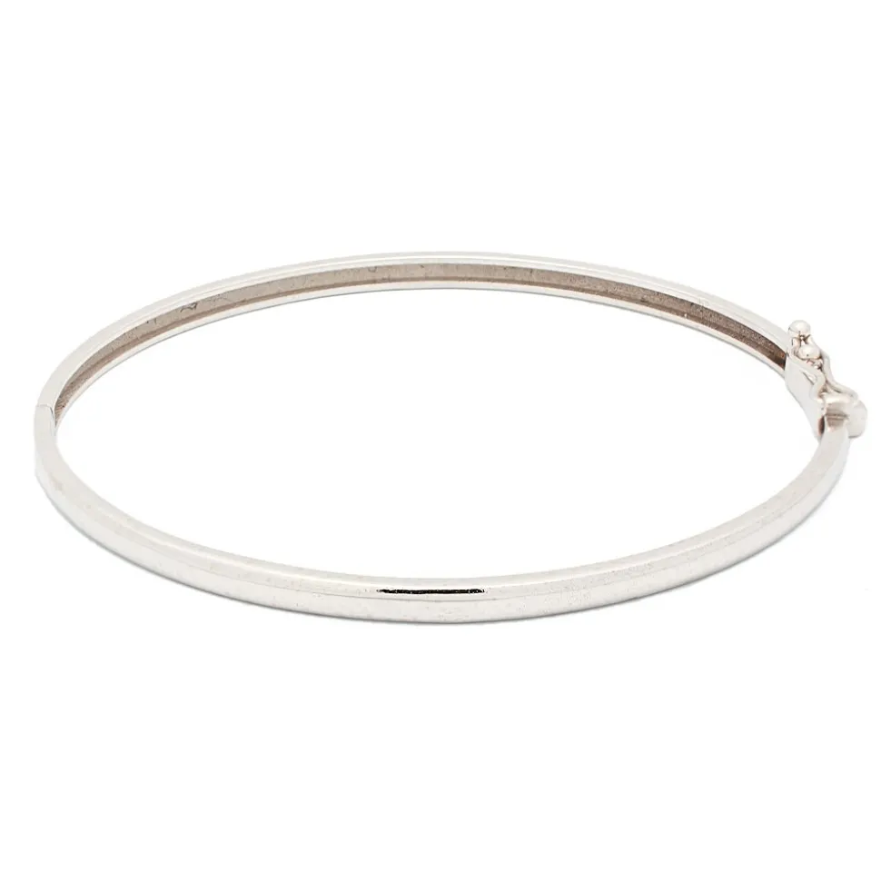 Pulsera rígida de oro blanco