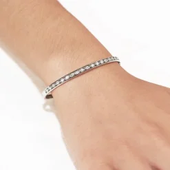 Pulsera rígida de oro blanco y diamantes - 1143