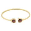 Pulsera rígida de oro y granates - 0044