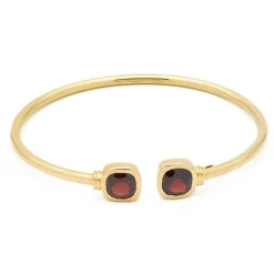 Pulsera rígida de oro y granates - 0044