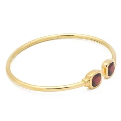 Pulsera rígida de oro y granates - 0044