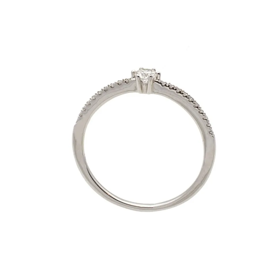 Solitario con diamantes en perfil y lateral