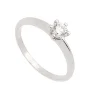 Solitario de oro blanco y diamante - 0597