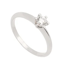 Solitario de oro blanco y diamante - 0597
