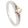 Solitario de oro blanco y diamante - 2162