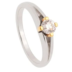 Solitario de oro blanco y diamante - 2162