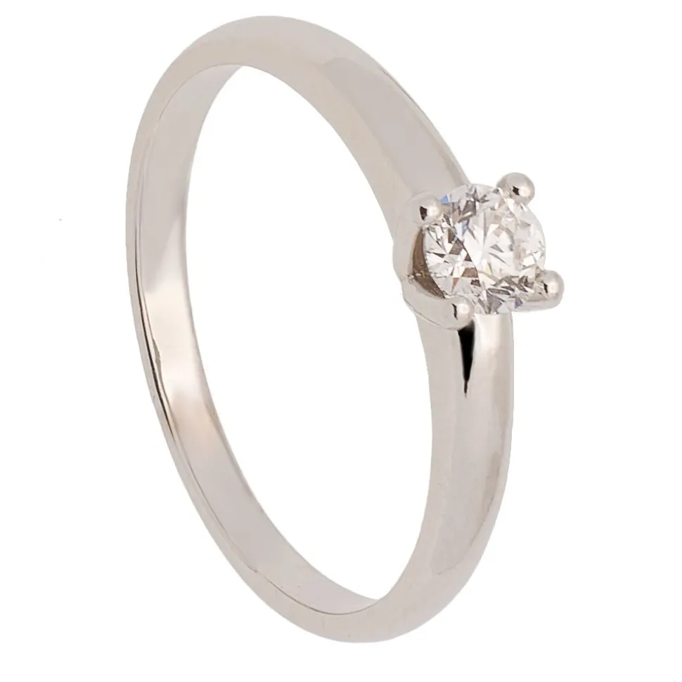 Solitario de oro blanco y diamante - 0133