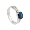 Sortija asimétrica con zafiro y diamantes