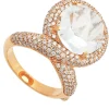 Sortija con topacio central y diamantes