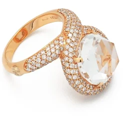 Sortija con topacio central y diamantes
