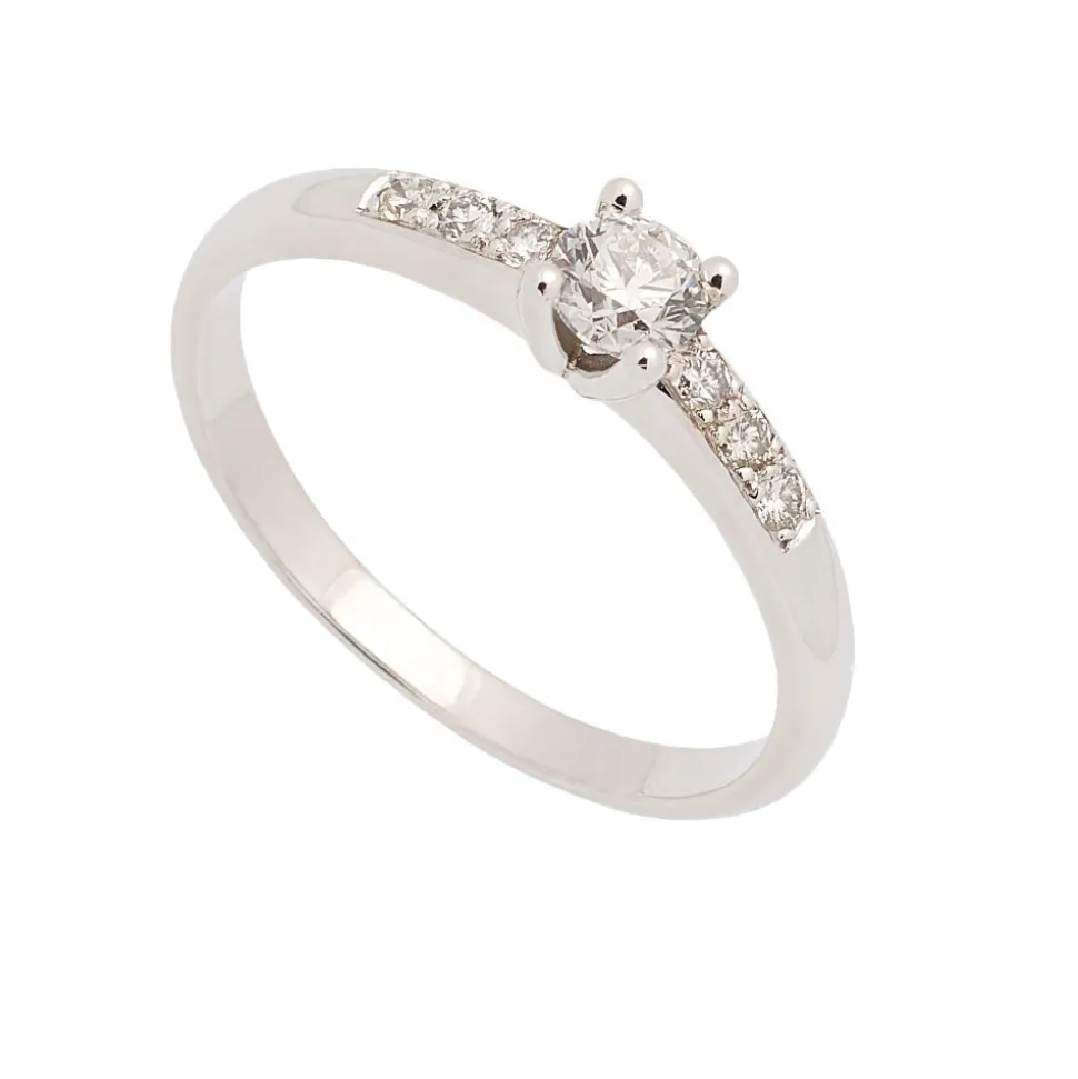 Sortija de oro blanco y diamantes - 0947