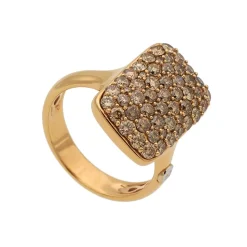 Sortija de oro rosa y diamantes brown
