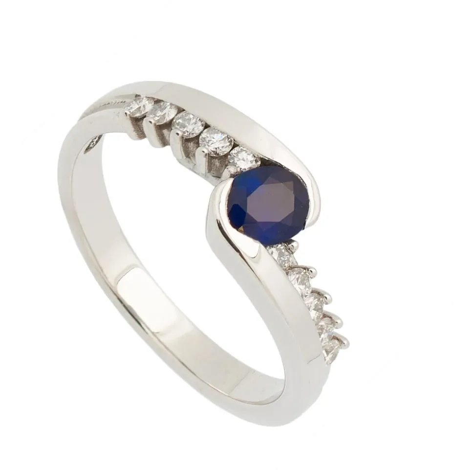 Sortija de Zafiro y Diamantes - 1199