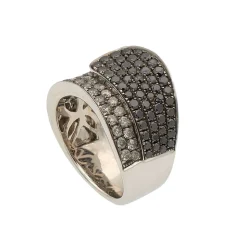 Sortija diamantes negros y grises