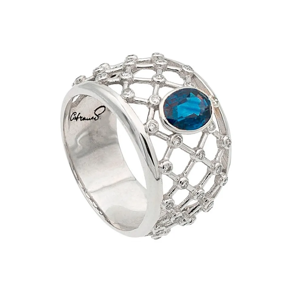 Sortija red con zafiro y diamantes